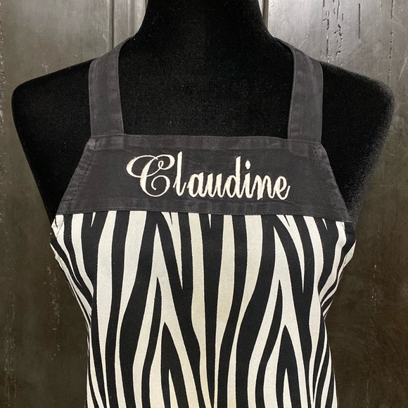 Gourmet Club Zebra pattern Kitchen Apron with “Claudine” engraved - Picture 2 of 8